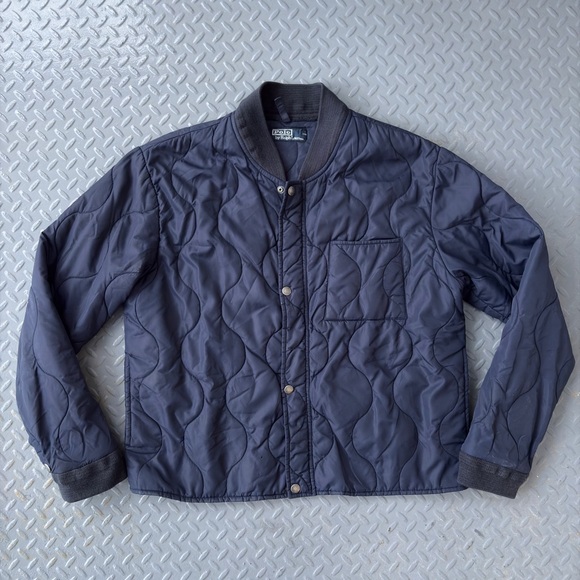 Ralph Lauren Other - Vintage Ralph Lauren Dark Blue Quilted Bomber Jacket
